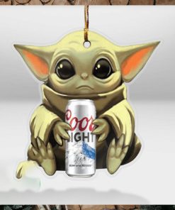 Baby Yoda Hug Coors Light For Beer Lovers 2023 Christmas Star Wars Gift Ornament