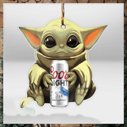 Baby Yoda Hug Coors Light For Beer Lovers 2023 Christmas Star Wars Gift Ornament