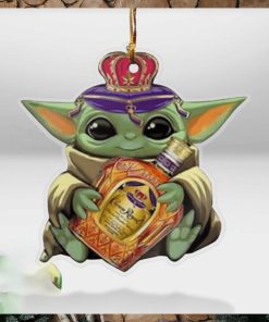 Baby Yoda Hug Crown Royal For Whiskey Lovers 2023 Christmas Star Wars Gift Ornament