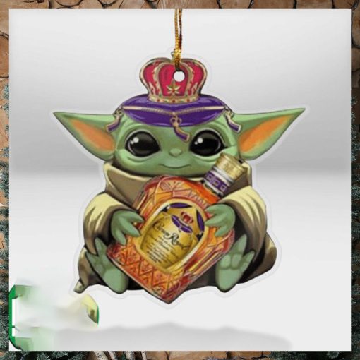 Baby Yoda Hug Crown Royal For Whiskey Lovers 2023 Christmas Star Wars Gift Ornament