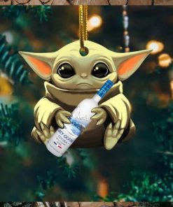 Baby Yoda Hug Goose Grey Goose Vodka For Whiskey Lovers 2023 Christmas Star Wars Gift Ornament