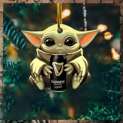 Baby Yoda Hug Guinness Draught For Beer Lovers 2023 Christmas Star Wars Gift Ornament