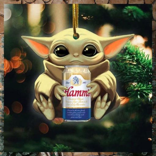 Baby Yoda Hug Hamm’s Brewery Christmas Star Wars Gift For Beer Lovers 2023 Xmas Ornament