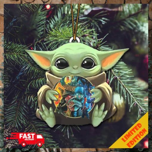 Baby Yoda Hug Iron Maiden The Future Past Tour 2023 Christmas Tree Decorations Ornament