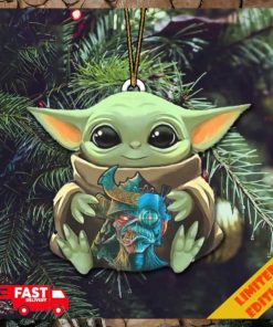 Baby Yoda Hug Iron Maiden The Future Past Tour 2023 Logo Christmas Tree Decorations Ornament