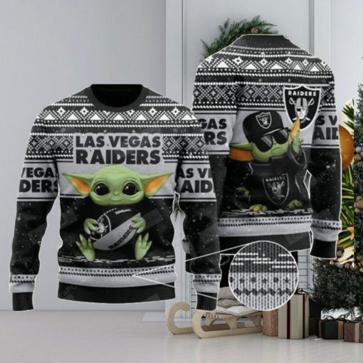 Baby Yoda Las Vegas Raiders Ugly Christmas Sweater Nice For Fans