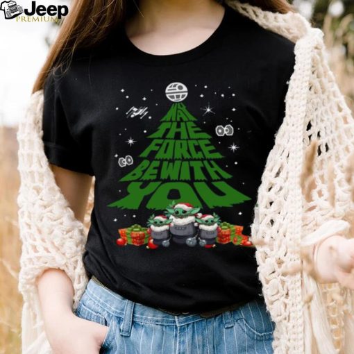 Baby Yoda May The Force Be With With You Christmas Tree t shirt