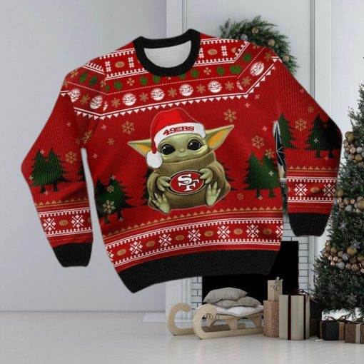 Baby Yoda Santa San Francisco 49ers Christmas Ugly Sweater