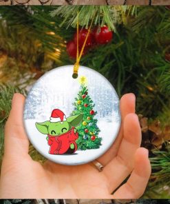 Baby Yoda With Christmas Tree Home Decorations Star Wars Unique Gift Ornament