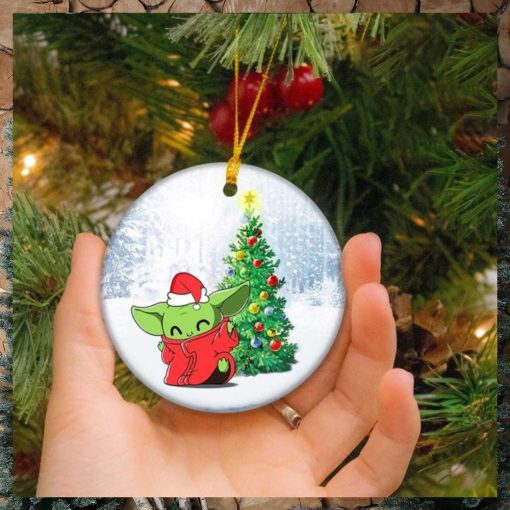 Baby Yoda With Christmas Tree Home Decorations Star Wars Unique Gift Ornament