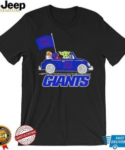 Baby Yoda drive a car New York Giants football flag logo shirt