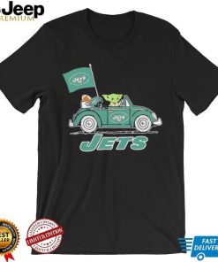 Baby Yoda drive a car New York Jets football flag logo shirt