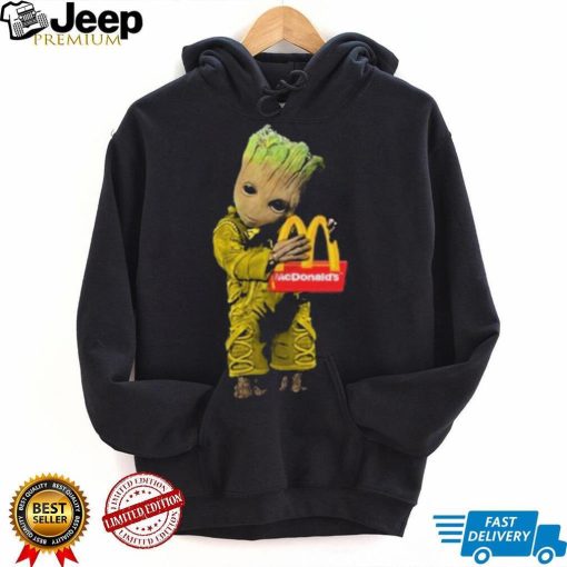 Baby groot hug mcdonalds logo 2023 t shirt