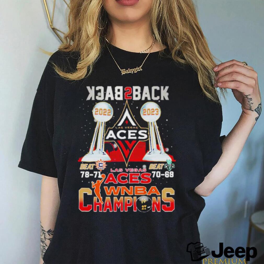 Back 2 Back WNBA 2022 2023 Las Vegas ACES Champions T-Shirt