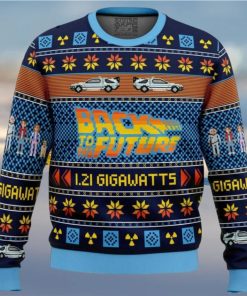 Back To The Future Car Pattern Knitted Ugly Christmas Sweater