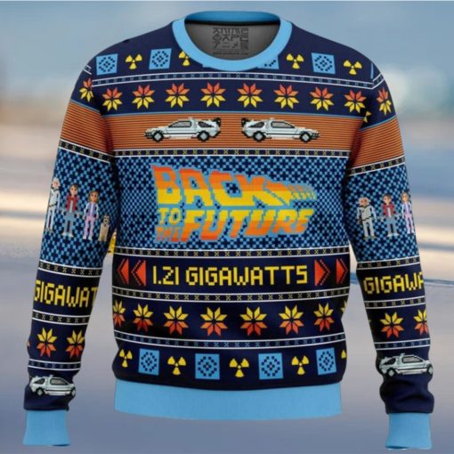 Back To The Future Car Pattern Knitted Ugly Christmas Sweater