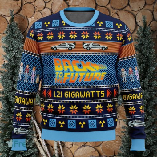 Back to the Future Ugly Christmas Sweater Marty McFly Emmett Brown Ugly Sweater Tree Christmas