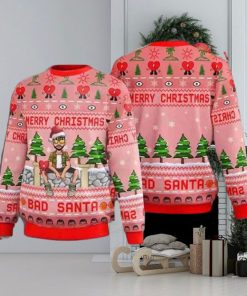 Bad Bunny Merry Christmas Bad Santa Best Holiday 2023 Pine Tree Pattern Ugly Sweater