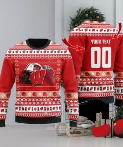 Badgers Custom Name & Number Personalized Knitted Ugly Christmas Sweater