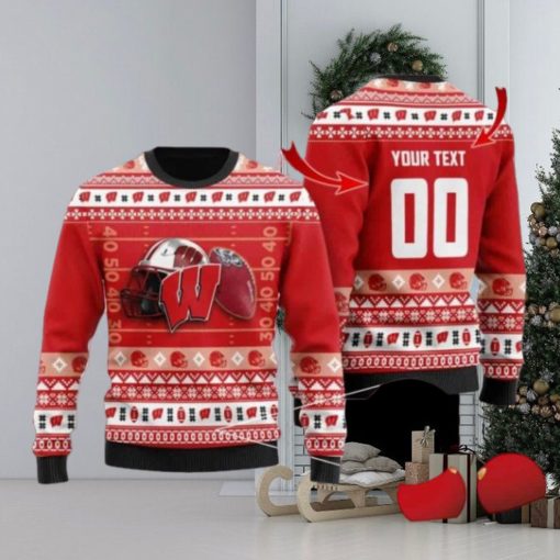 Badgers Custom Name & Number Personalized Knitted Ugly Christmas Sweater