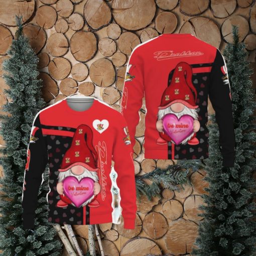 Baie’ ‘Comeau Drakkar Be Mine Valentine Gnomes With Valentine Football American Valentine Day Knitted Xmas Sweater