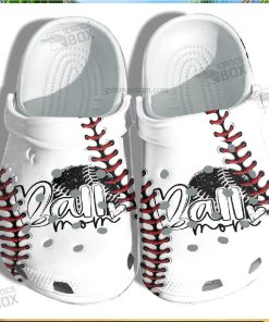 Ball Mom 3D Baseball Line Crocs Shoes Gift Mother Cool Crocs Gift Grandma