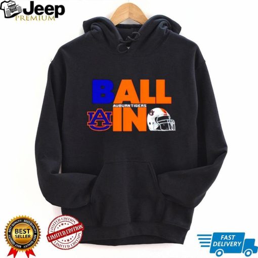 Ball in Auburn Tigers logo helmet shirt