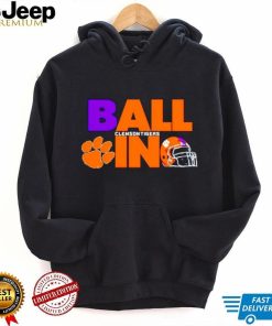 Ball in Clemson Tigers logo helmet shirt