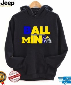 Ball in Michigan Wolverines logo helmet shirt