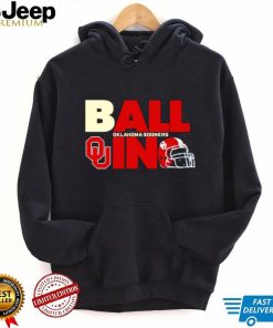 Ball in Oklahoma Sooners logo helmet shirt