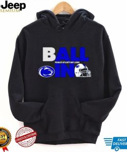 Ball in Penn State Nittany Lions logo helmet shirt