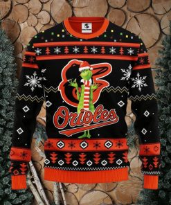 Baltimore Orioles Funny Grinch Christmas Ugly Sweater Christmas Gift For Fans Party Hoiliday Gift