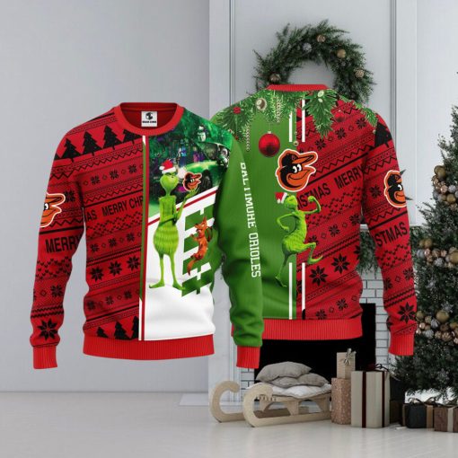 Baltimore Orioles Grinch & Scooby doo Christmas Ugly Sweater 1