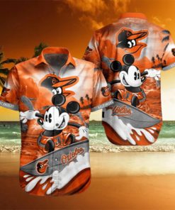 Baltimore Orioles Mickey Surfing Lover Hawaiian Shirt