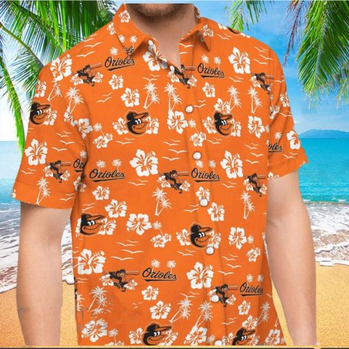 Baltimore Orioles Orange Hawaiian Shirt