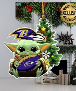 Baltimore Ravens Baby Yoda NFL Christmas Tree Decorations Ornament