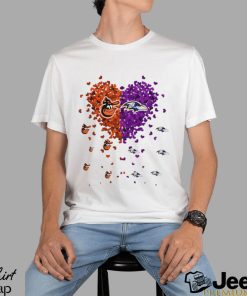 Baltimore Ravens Baltimore Orioles logo hearts sport gift shirt