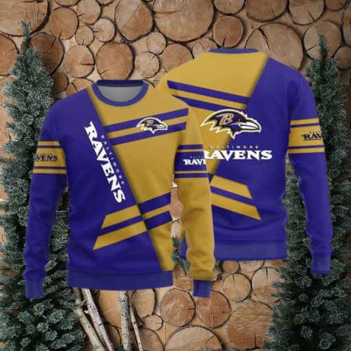 Baltimore Ravens Basic Pattern Knitted Sweater For Ugly Christmas