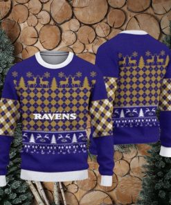 Baltimore Ravens Caro Parttern Ugly Christmas Sweaters