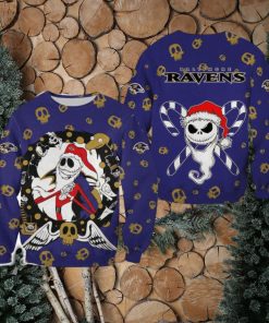 Baltimore Ravens Christmas Jack Skellington Cozy Christmas Ugly Sweater Halloween For Men And Women