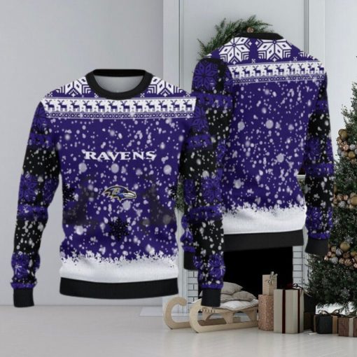 Baltimore Ravens Christmas Reindeer Ugly Christmas Sweater Jumper AOP Gift For Fans