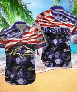 Baltimore Ravens Custom Name NFL Hawaiian Shirt And Shorts Gift For Men And Women Fans