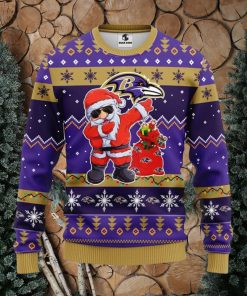 Baltimore Ravens Dabbing Santa Claus Christmas Ugly Sweater Sport Christmas Gift Ideas