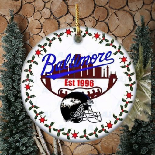 Baltimore Ravens Football Hallmarks NFL Ceramic Christmas Ornaments