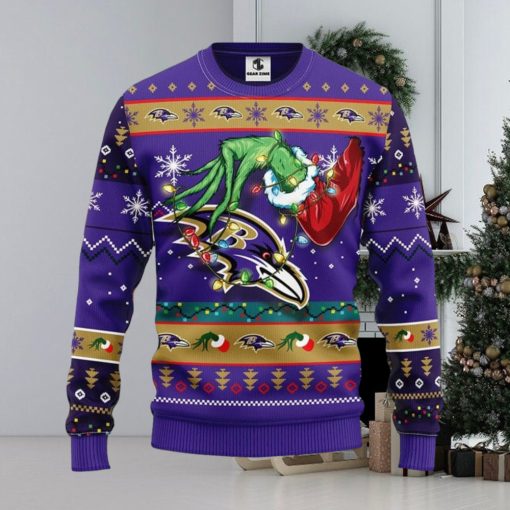 Baltimore Ravens Grinch Xmas Ugly Christmas Sweater Best Christmas Gift Ideas