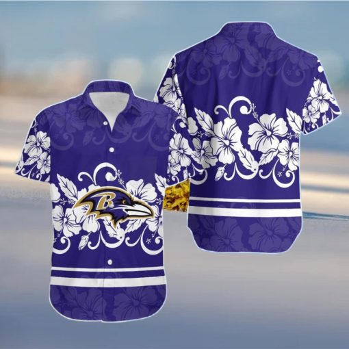 Baltimore Ravens Hibiscus Flowers Hawaii Shirt