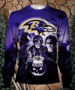 Baltimore Ravens Horror Movie Halloween Ugly Christmas Sweaters