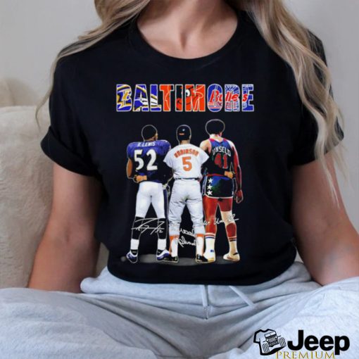 Baltimore Ravens Lewis Orioles Robinson Bullets Unselo signature shirt