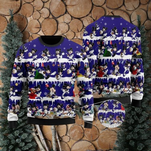 Baltimore Ravens Mickey NFL Knitted Christmas 3D Sweater For Fans