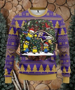 Baltimore Ravens Minion Christmas Ugly Sweater